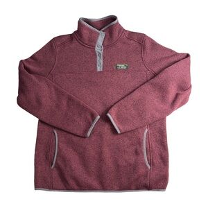L.L. Bean Sweater Fleece  Snap-Placket Fleece Pullover